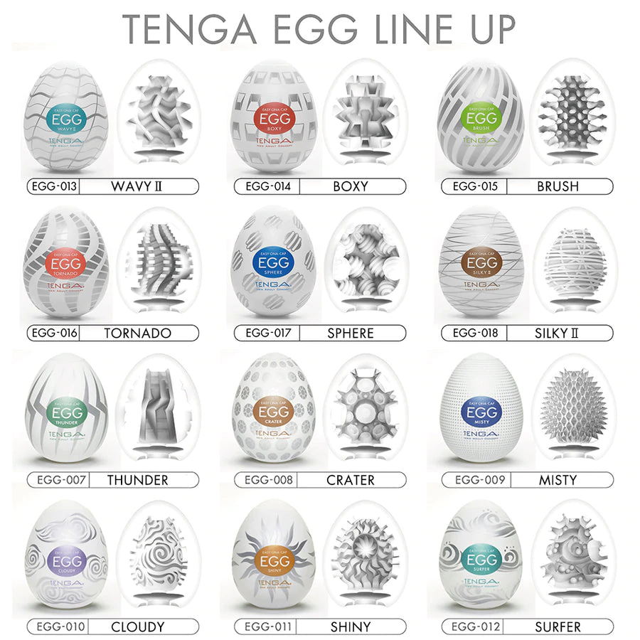 EGG - Male Masturbator - Variety 6 Pack. PerkyParlor.com